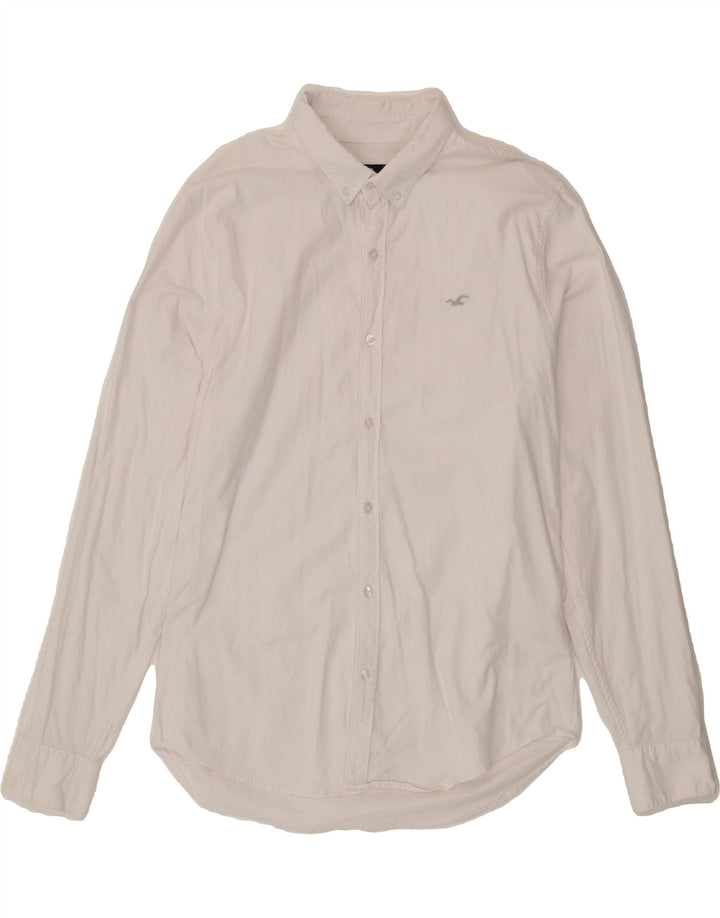 HOLLISTER Mens Stretch Shirt Large White Cotton Vintage Hollister and Second-Hand Hollister from Messina Hembry 