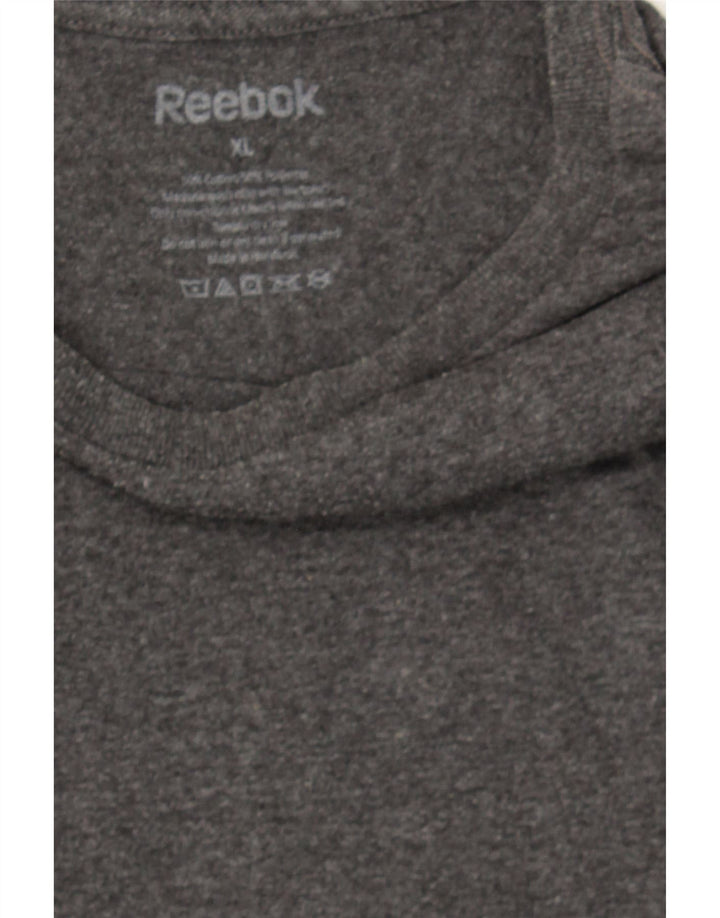 REEBOK Mens T-Shirt Top XL Grey Cotton Vintage Reebok and Second-Hand Reebok from Messina Hembry 