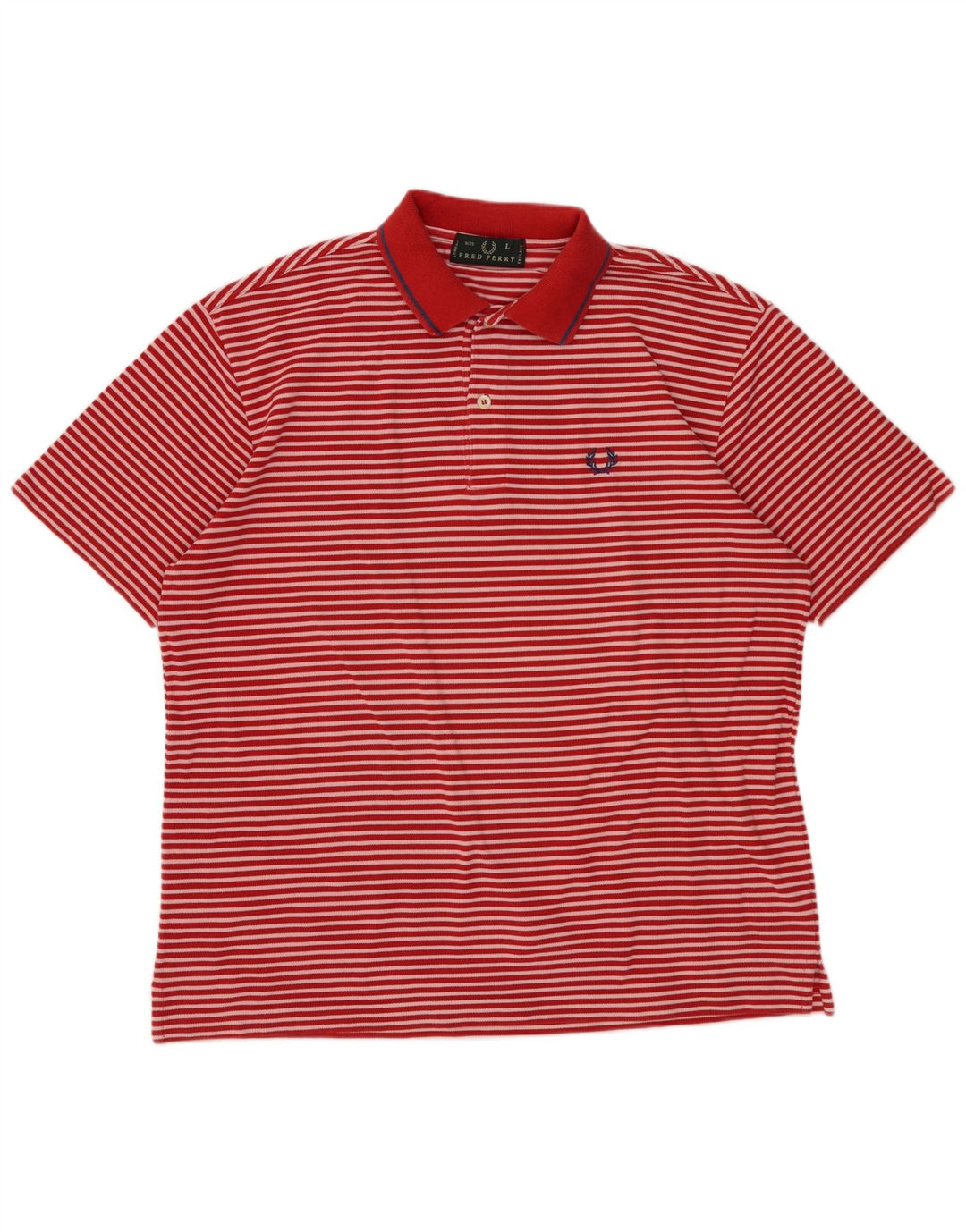 FRED PERRY Herren-Poloshirt, groß, rot gestreift