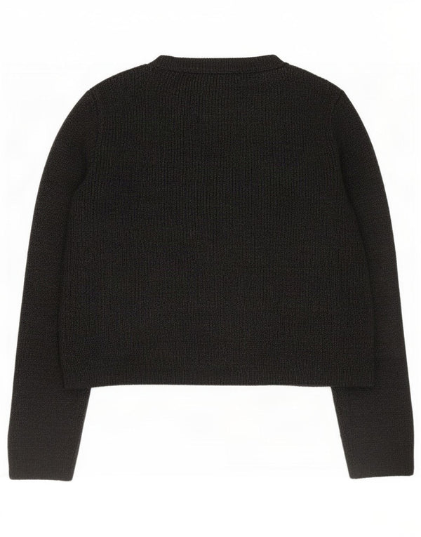 Zara Damen Crop Cardigan Pullover UK 10 Small Grau Acryl
