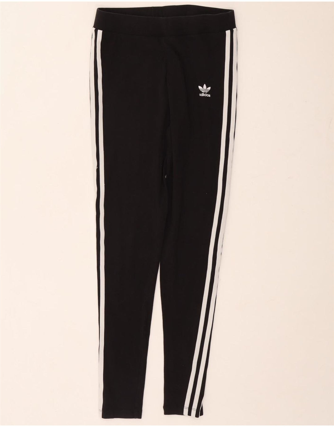 Adidas Damen Leggings UK 10 Small Schwarz Baumwolle
