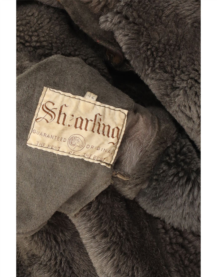 Vintage Damen Lammfellmantel IT 42 Mittelgraues Lammfell