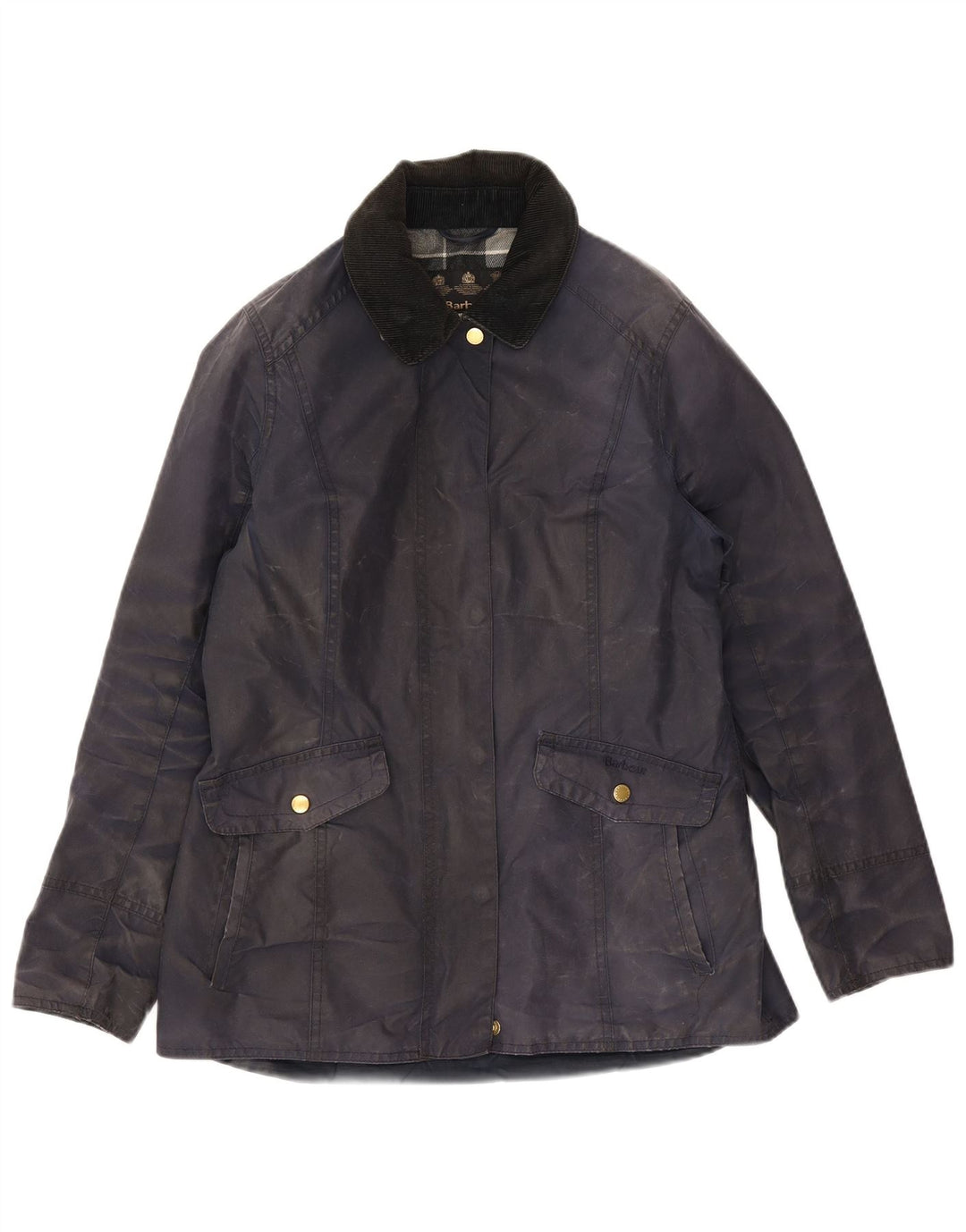 Barbour Damenjacke aus gewachster Baumwolle, UK 10, Größe S, marineblaue Baumwolle