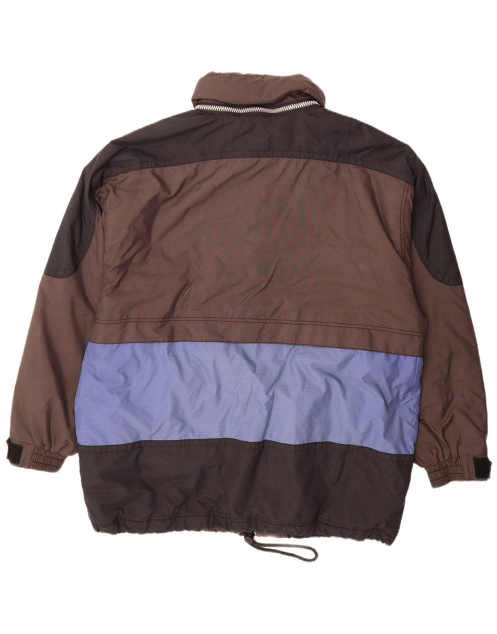 C&A Herren Rodeo Kapuzenpullover Skijacke UK 44 2XL Braunes Colourblock-Nylon