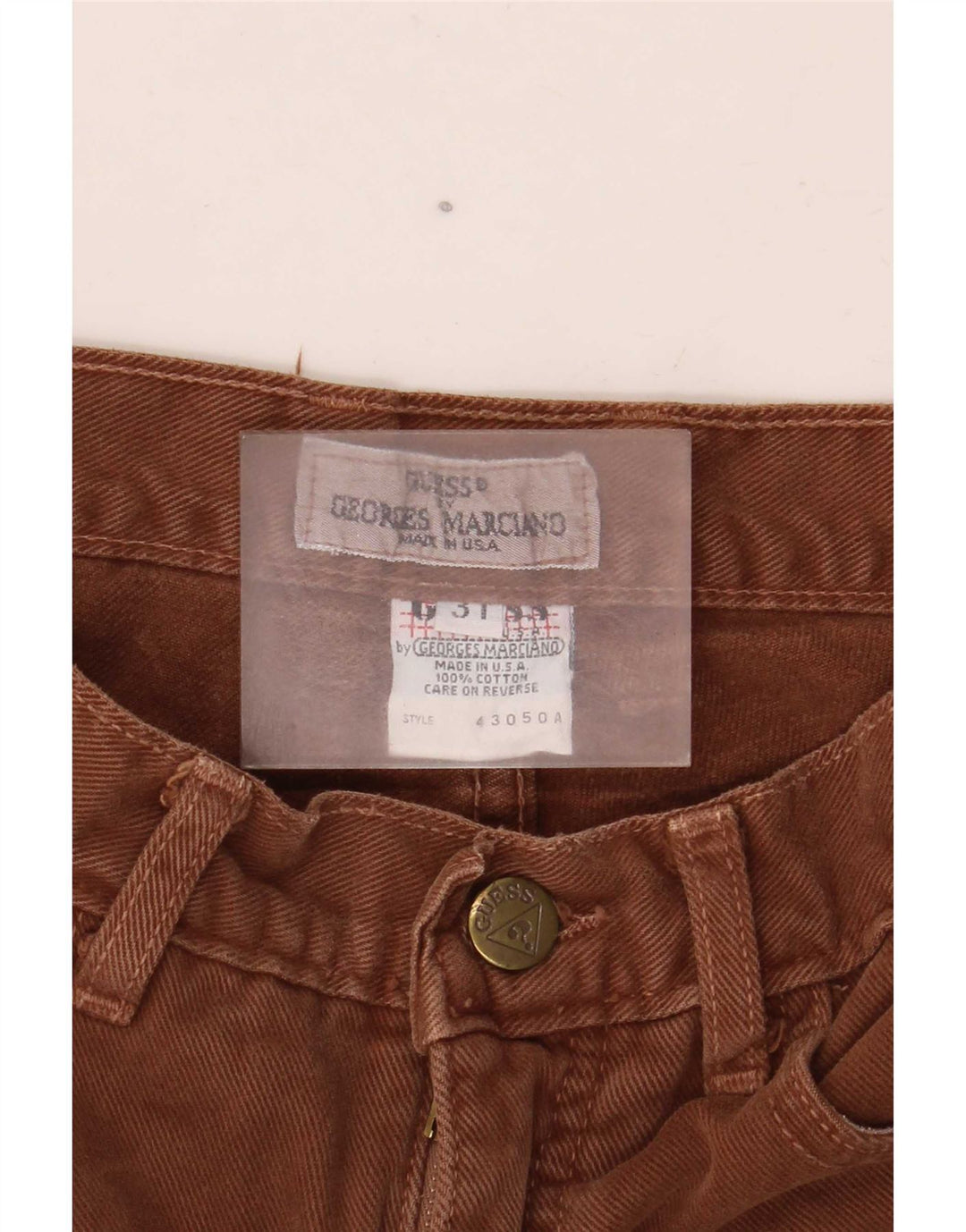 Guess Herren Tapered Jeans W31 L28 Braune Baumwolle