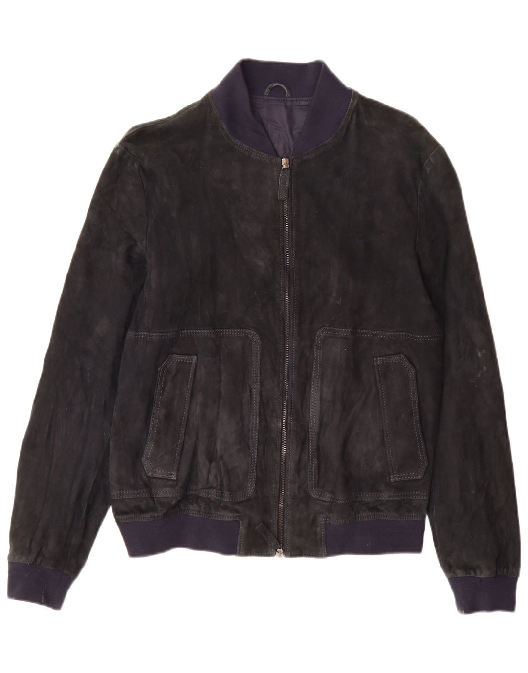 Jeckerson Damen Wildleder Bomberjacke UK 18 XL Marineblau