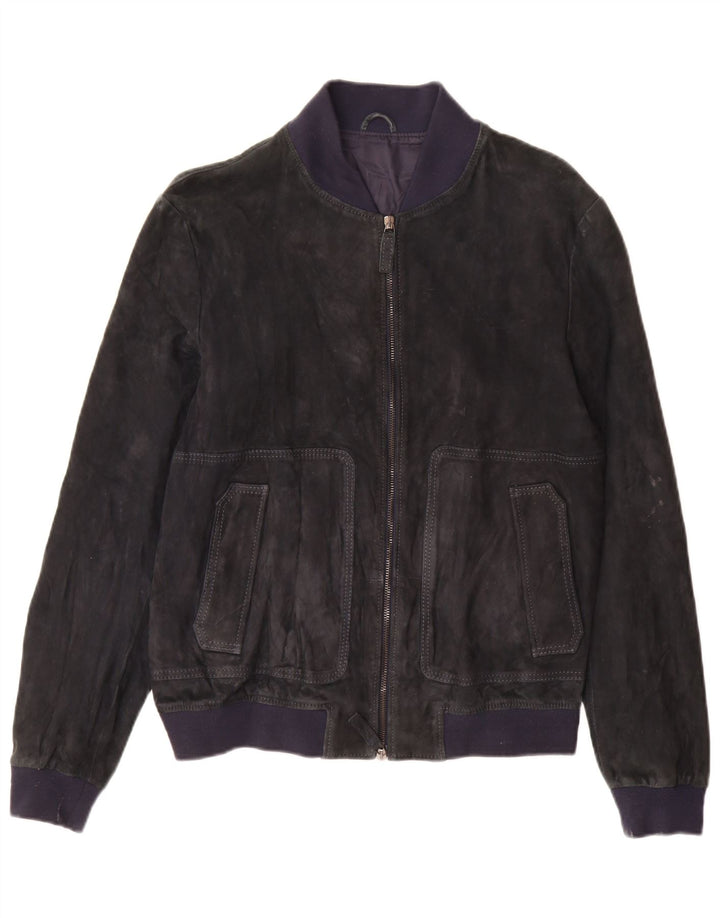 Jeckerson Damen Wildleder Bomberjacke UK 18 XL Marineblau