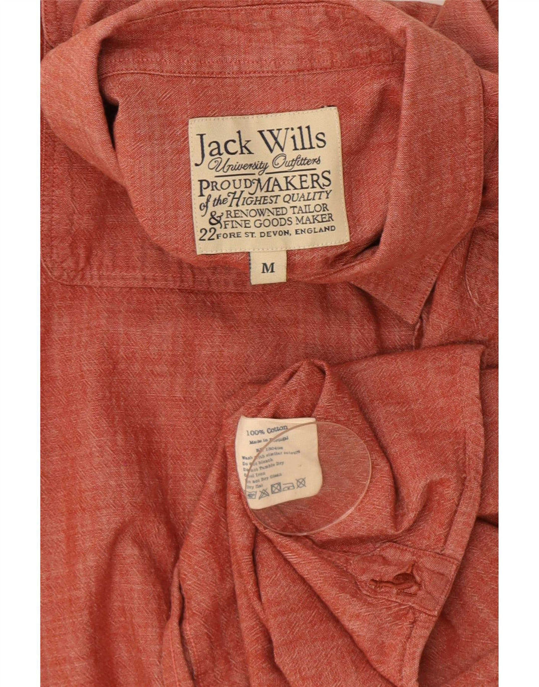 Jack Wills Herrenhemd aus mittelroter Baumwolle