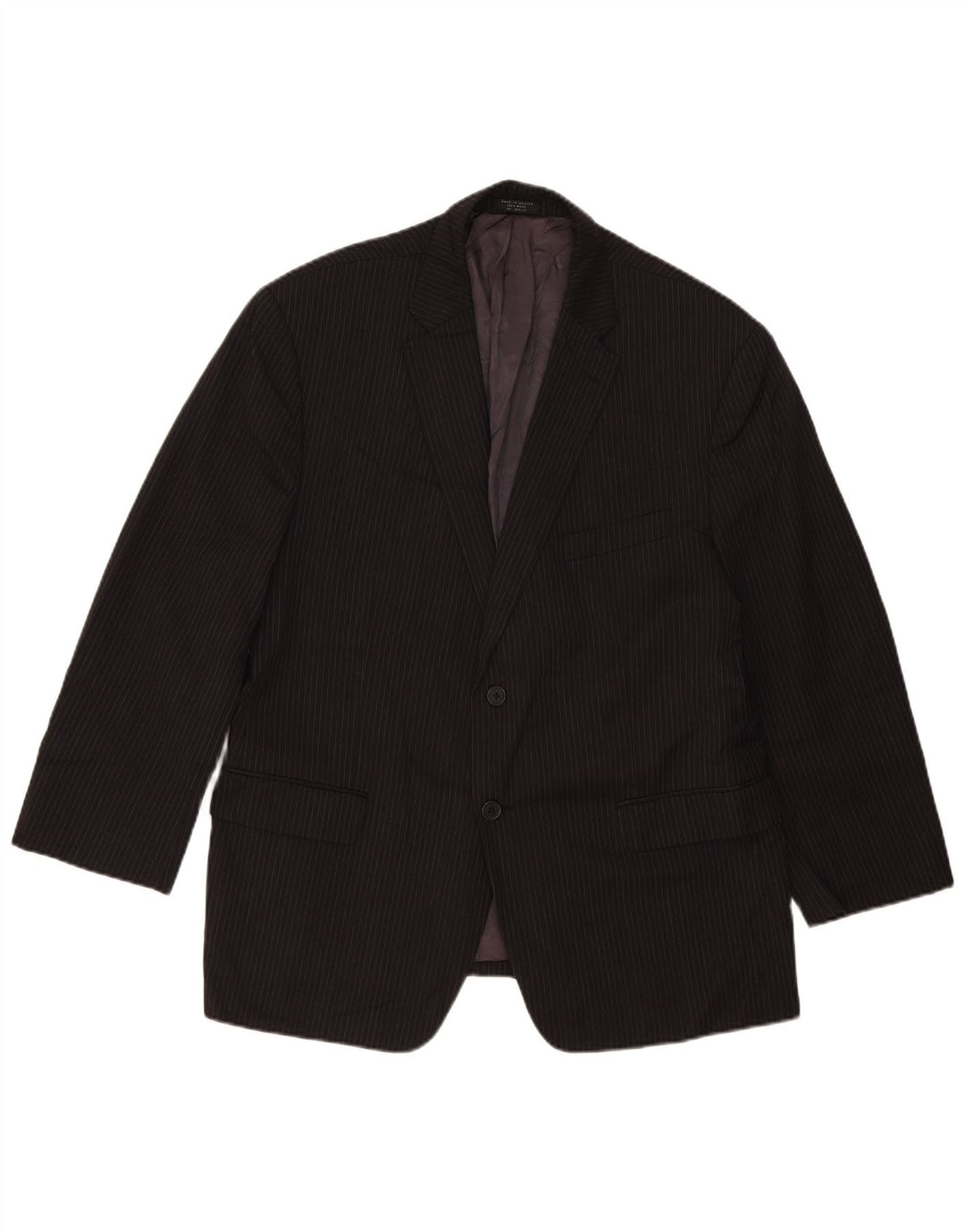 Tommy Hilfiger Herren-Blazer mit 2 Knöpfen, UK 40, große schwarze Nadelstreifenwolle
