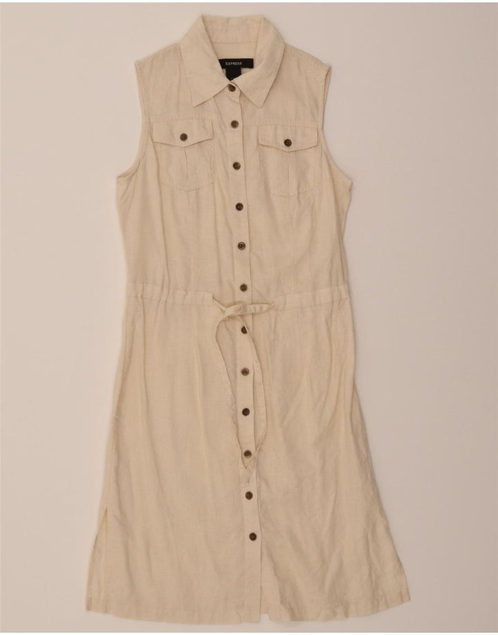 EXPRESS Womens Sleeveless Shirt Dress US 5/6 Medium Beige Cotton Vintage Express and Second-Hand Express from Messina Hembry 