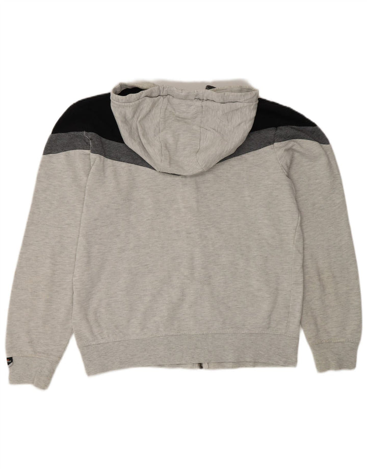 Ellesse Herren-Kapuzenpullover mit Reißverschluss, groß, Grau, Farbblock