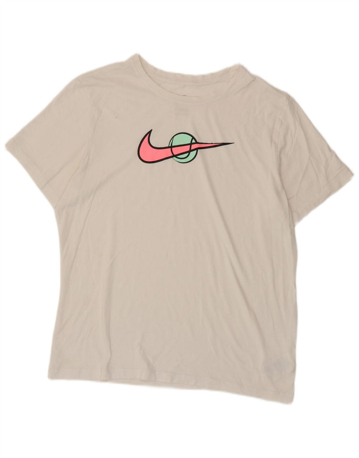 Nike Herren-T-Shirt mit Grafik, Größe L, aus weißer Baumwolle