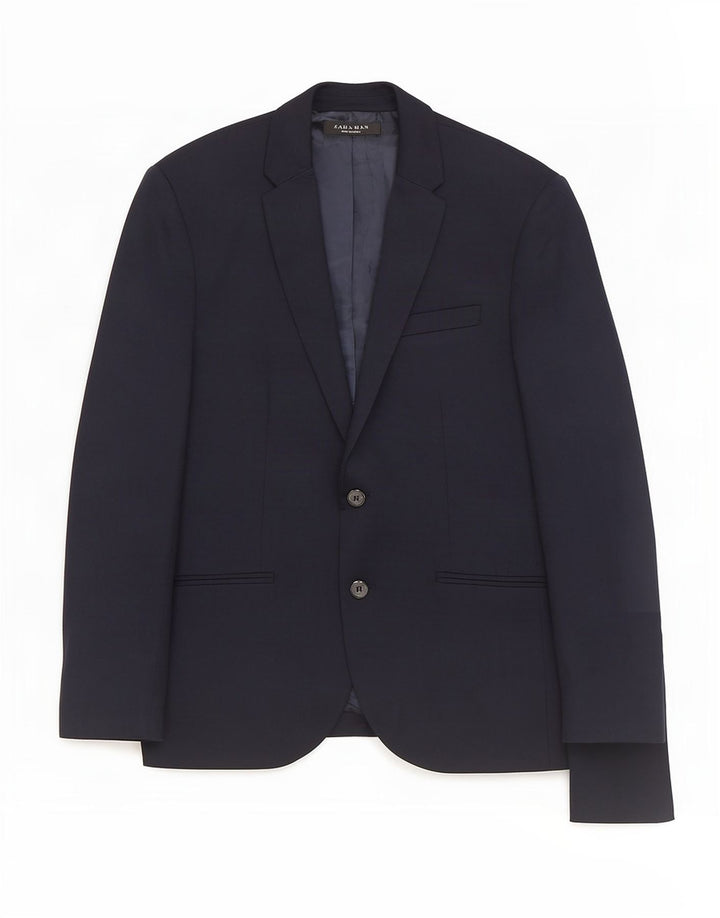 Zara Herren-Blazer mit 2 Knöpfen, UK 38, mittelmarineblau, Polyester