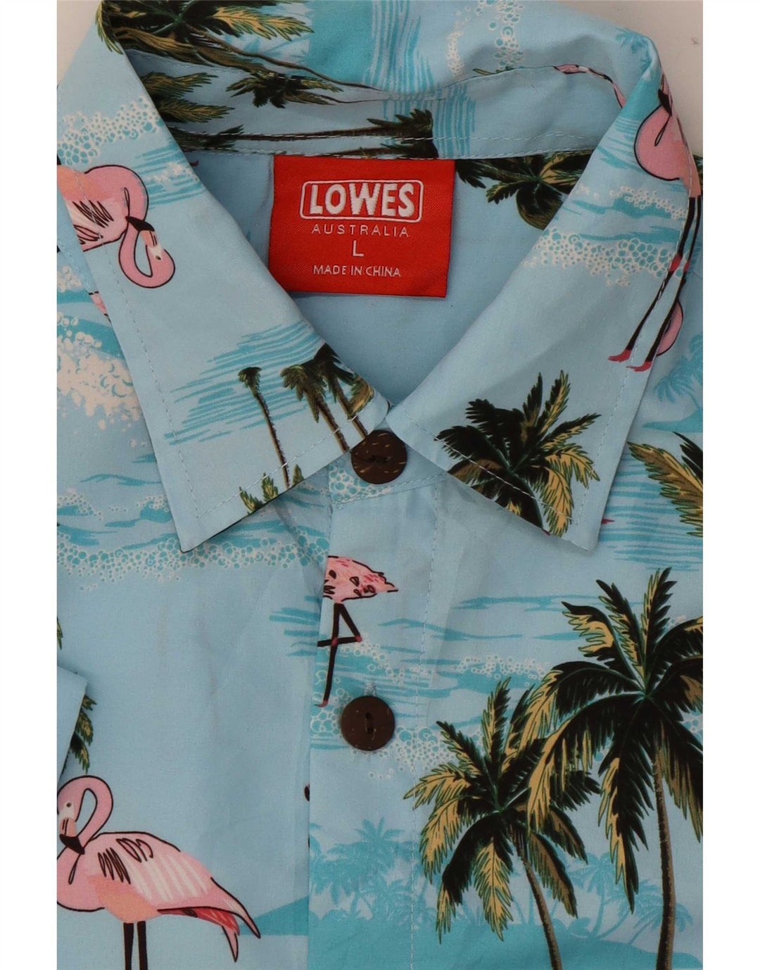 Lowes Herren Hawaii-Kurzarmhemd, Größe L, Blau