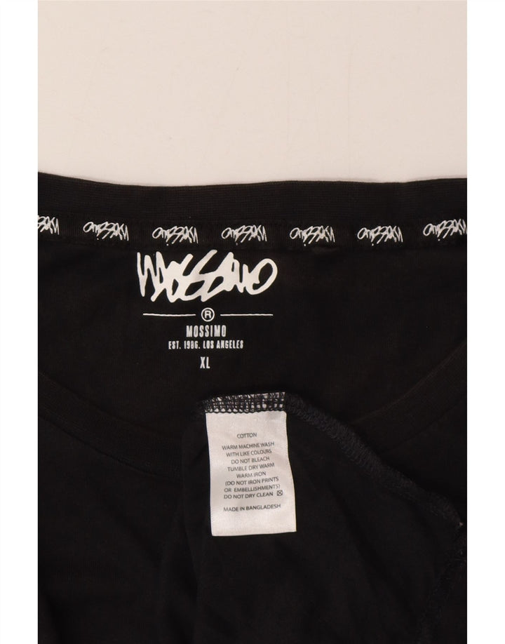 Mossimo Herren Grafik-Weste-Top XL aus schwarzer Baumwolle