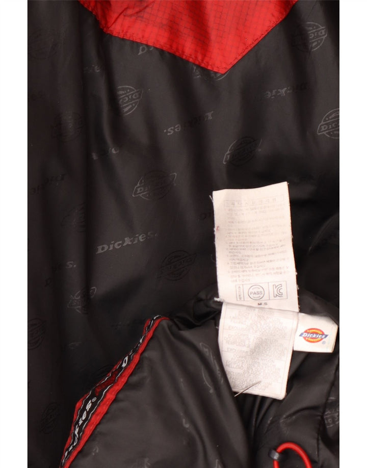 Dickies wattierte Herrenjacke mit Kapuze, UK 38, mittelrotes Colourblock-Nylon