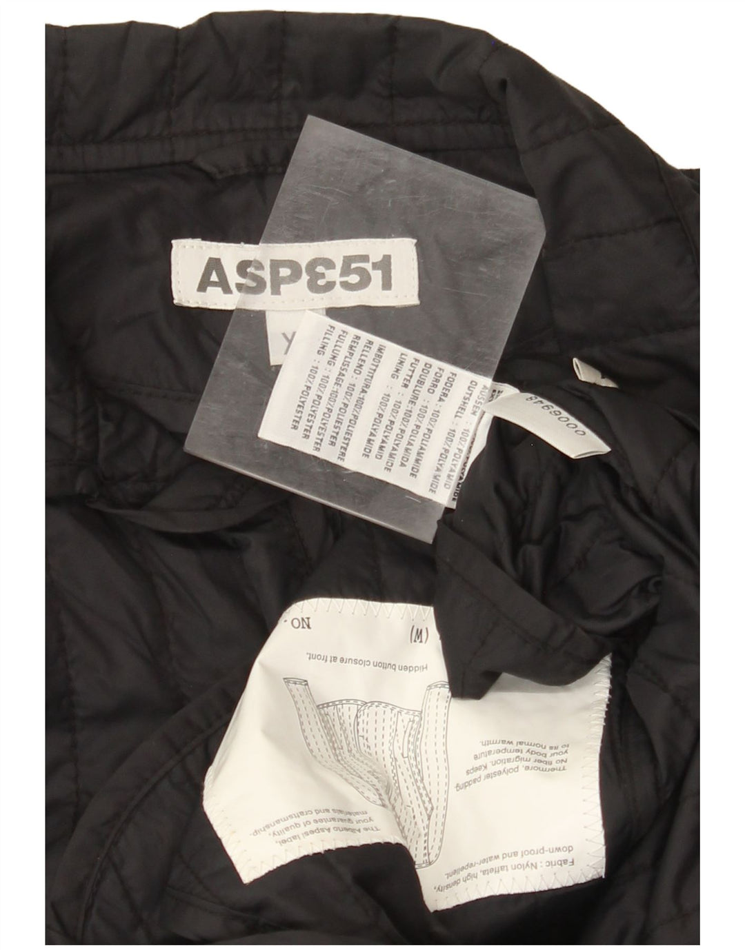 ASPESI Damen Wattierte Jacke UK 18 XL Schwarz Polyamid