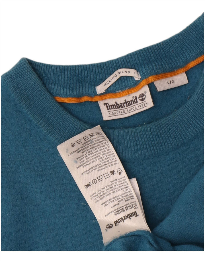 Timberland Damen-Pullover mit Rundhalsausschnitt, UK 16, große blaue Wolle