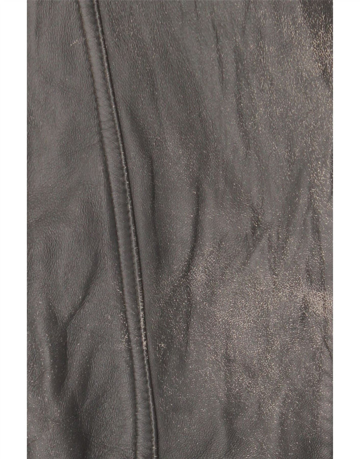 Vintage Herren Lederjacke IT 56 3XL Schwarz