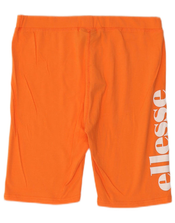 Ellesse Womens Graphic Sport Shorts UK 14 Mittelorange Baumwolle
