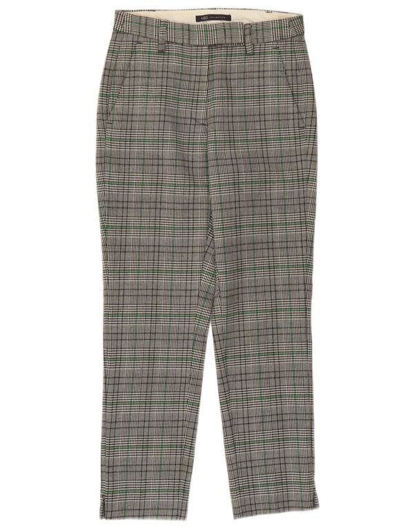 Marks & Spencer Slim Chino-Hose für Damen, UK 6, XS, W26, L25, Grau mit Hahnentrittmuster