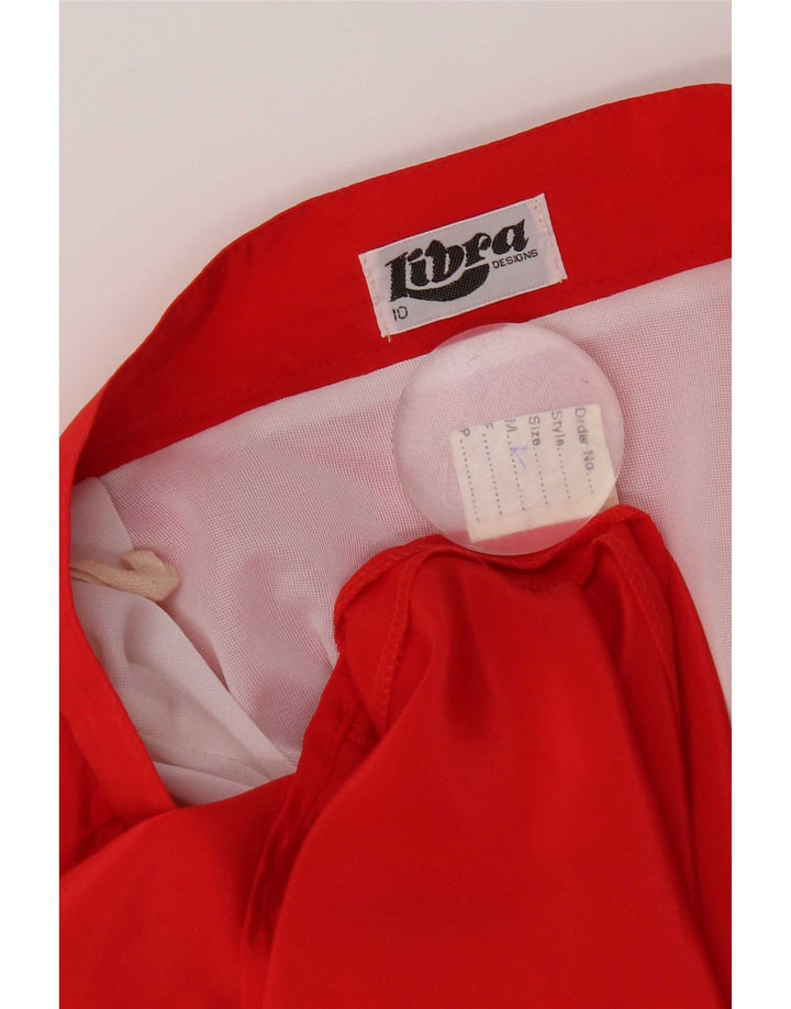 Libra Damen-Faltenrock mit hoher Taille, mittelgroß, W24, Rot