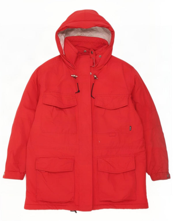 L.L.Bean Womens Petite Oversized-Windbreakerjacke mit Kapuze, UK 10, Größe S, Rot