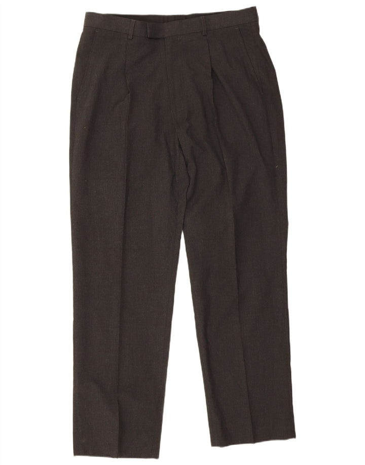 Marks & Spencer Herren-Anzughose mit Pegged-Anzug, W34, L31, graues Polyester