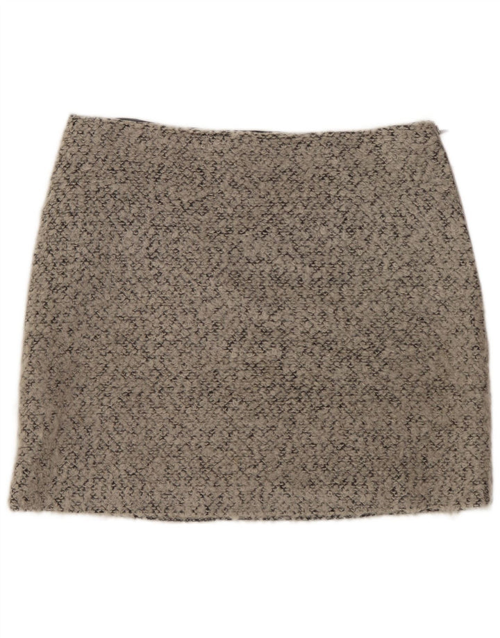 Marks & Spencer Damen Minirock UK 14 Large W34 Grau meliertes Polyester