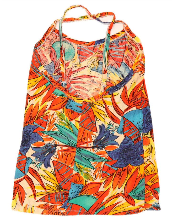 Fiorucci Damen-Cami-Top IT 42 aus mehrfarbiger, geblümter Baumwolle in mittlerer Größe