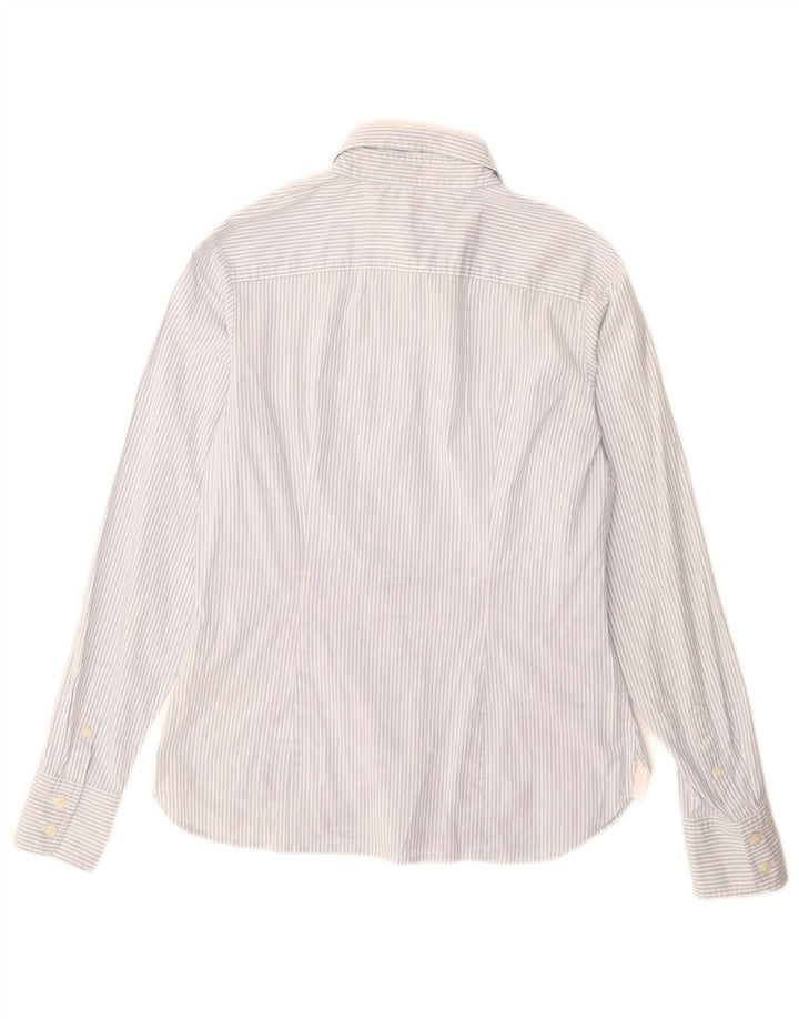 Tommy Hilfiger Damenhemd US 8 Mittelblaue Nadelstreifen-Baumwolle