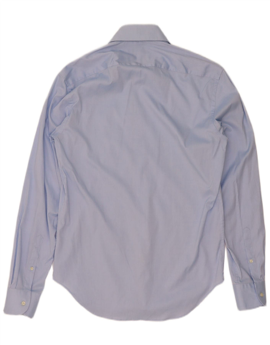 Boggi Herren-Hemd mit individueller Passform, Größe 39, mittelblaue Baumwolle