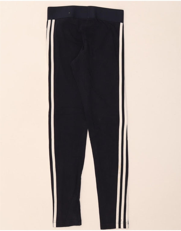 Adidas Damen Leggings UK 4/6 XS Marineblau Baumwolle