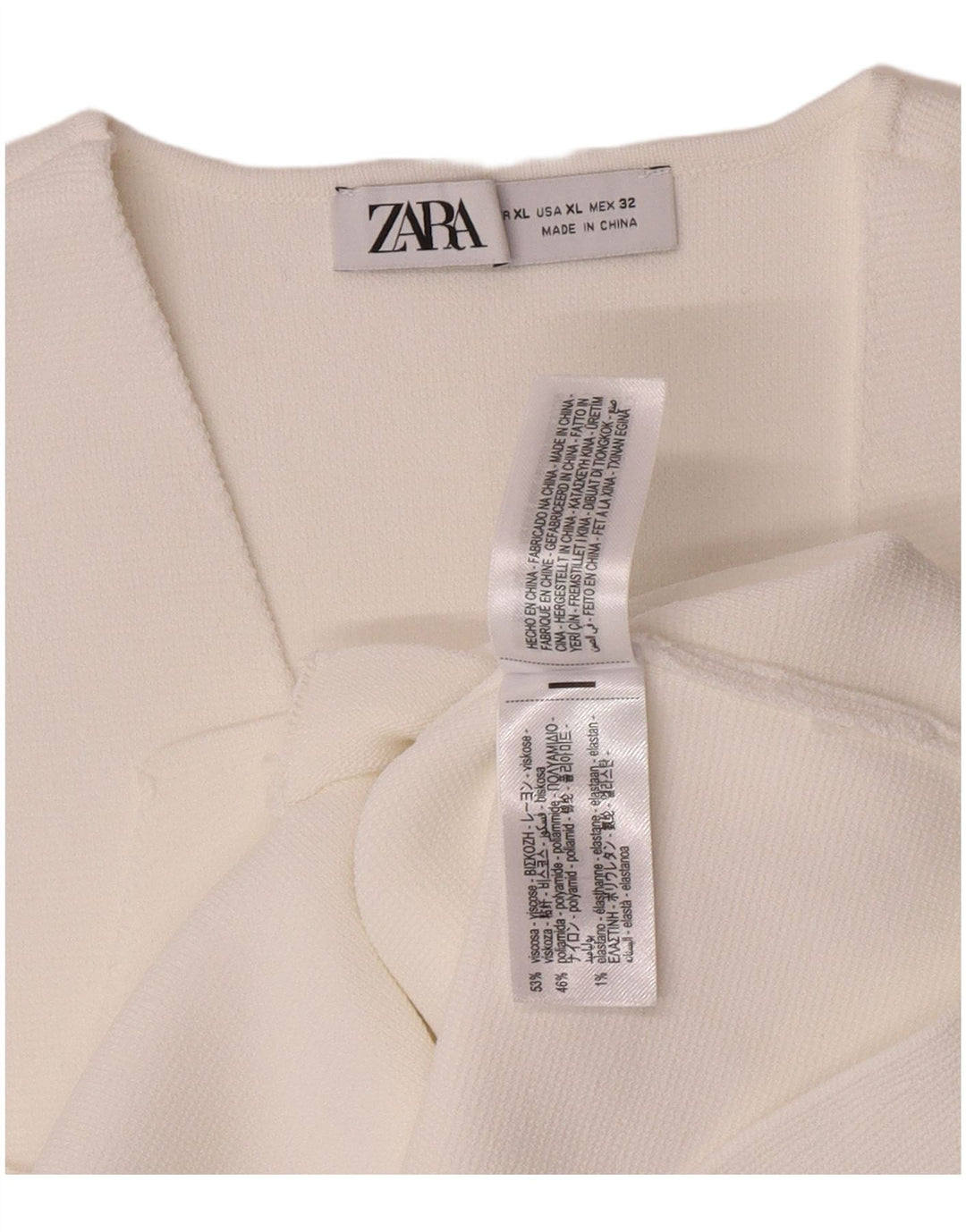 Zara Damen Weste UK 18 XL Weiße Viskose