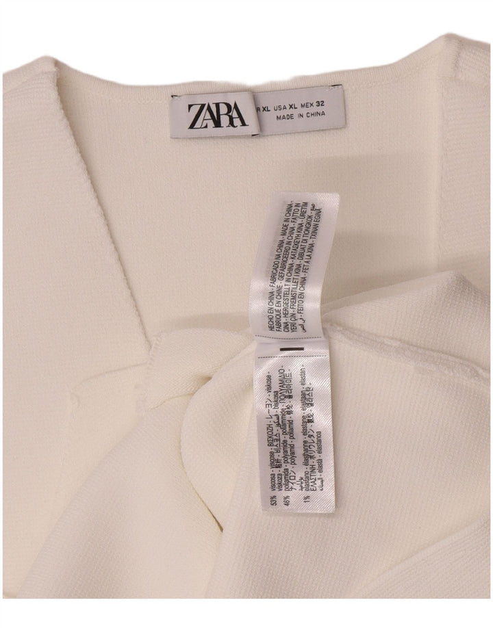 Zara Damen Weste UK 18 XL Weiße Viskose