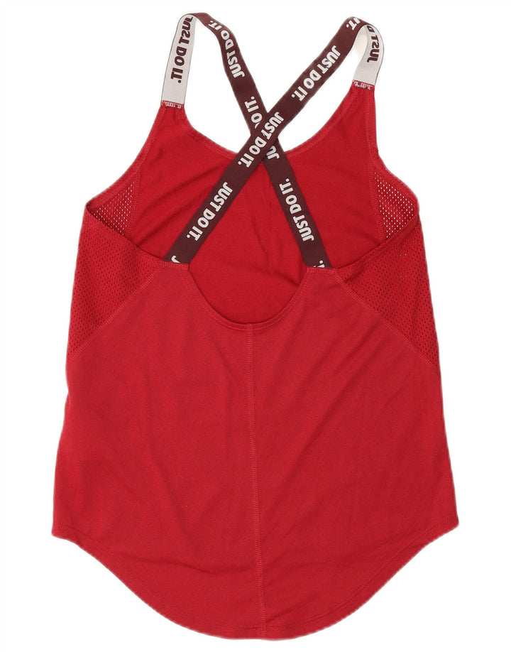 Nike Damen Dri Fit Graphic Weste Top UK 6 XS Rot Polyester