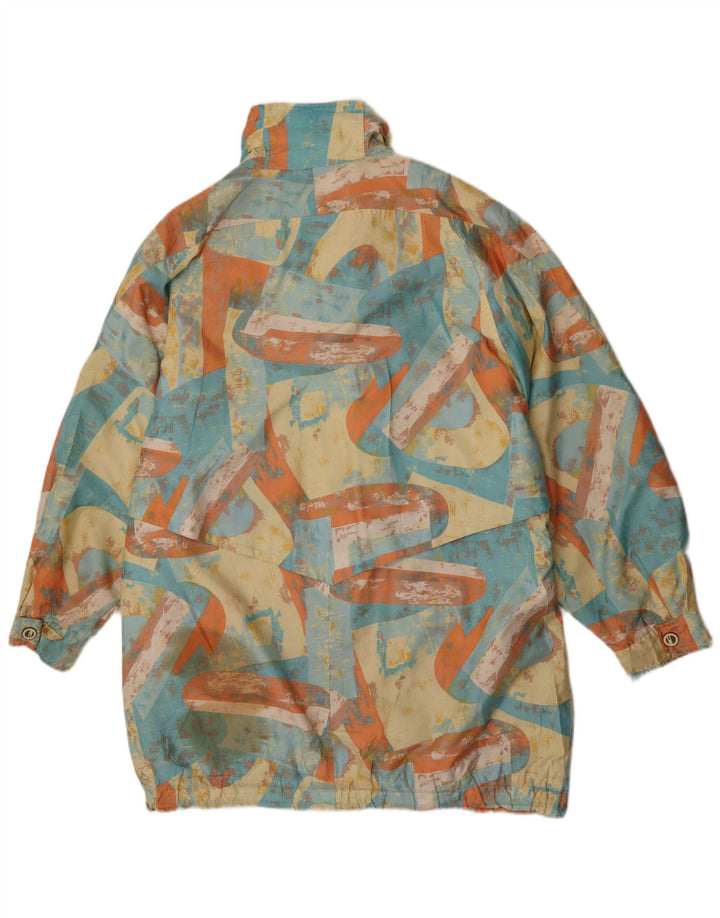 Vintage Damen-Windbreaker-Mantel mit abstraktem Muster, EU 46, XL, mehrfarbig