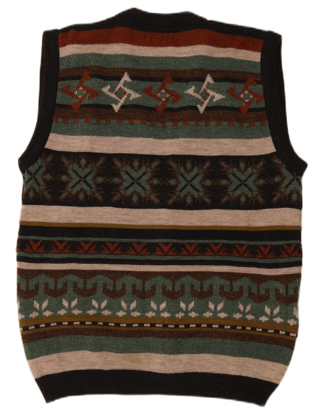 West Port Herren-Strickjacke, ärmellos, mittelgroß, mehrfarbig, gestreift