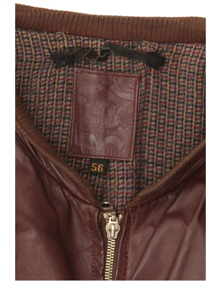 VINTAGE Herren Lederjacke UK 38 Medium Burgund