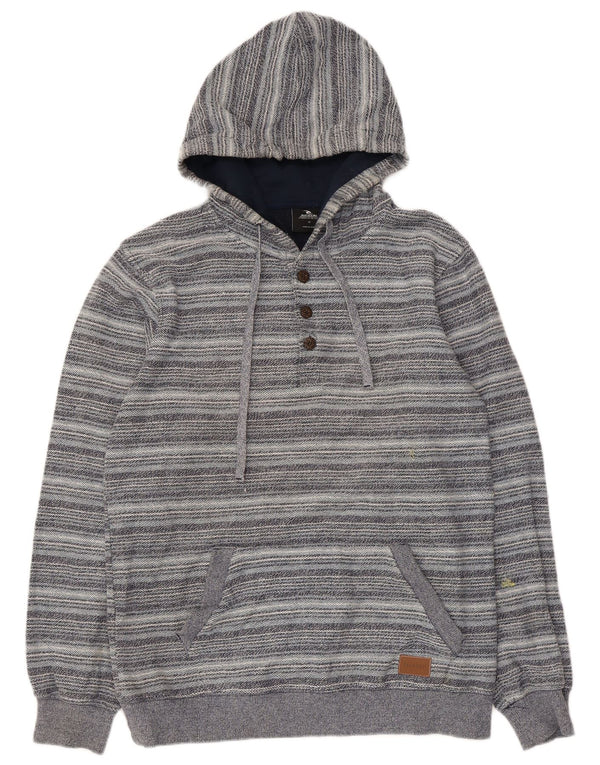 Rip Curl Damen Pullover Pullover UK 14 Large Grau Nadelstreifen