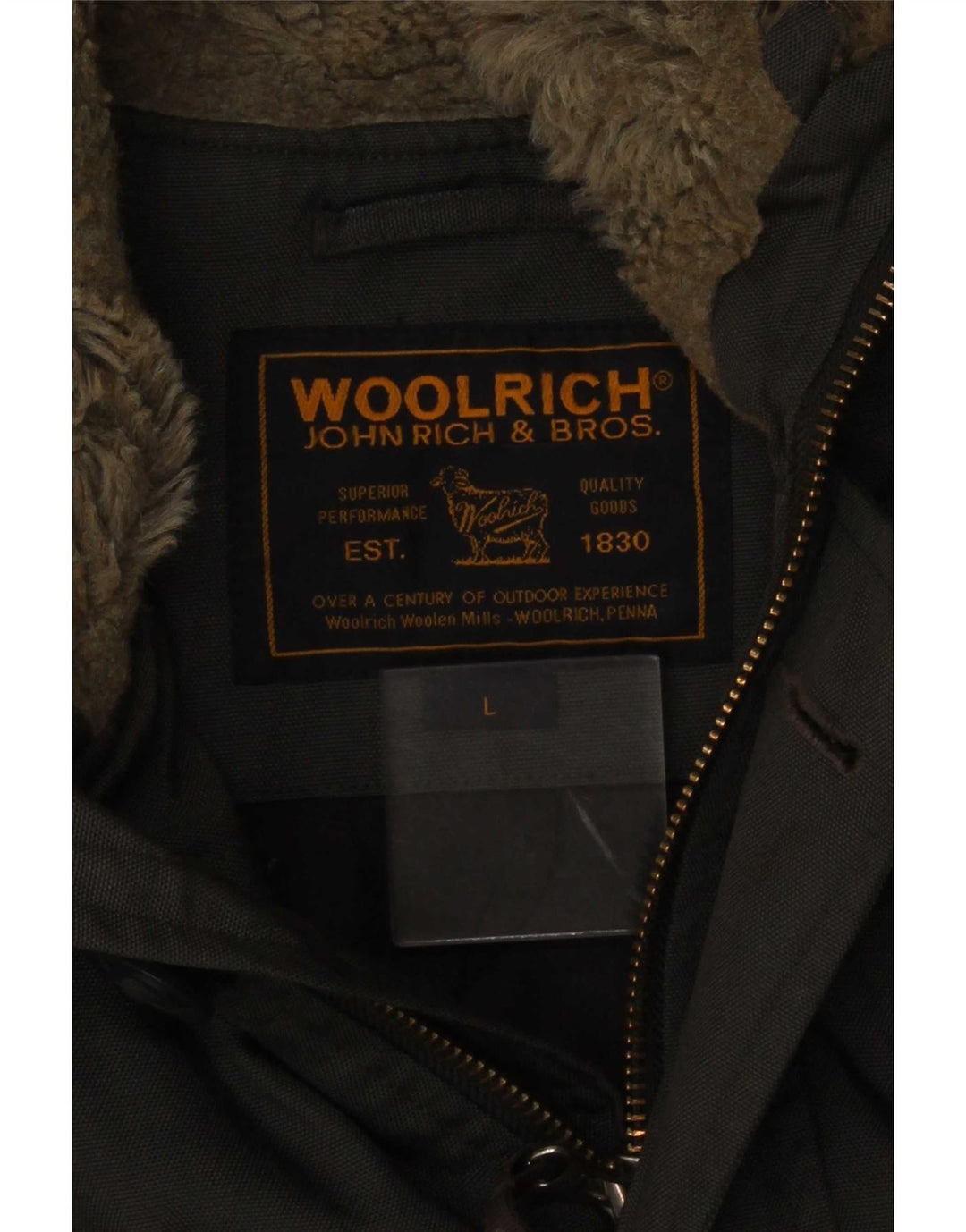Woolrich Herren-Parka mit Kapuze, UK 40, Größe L, Grau