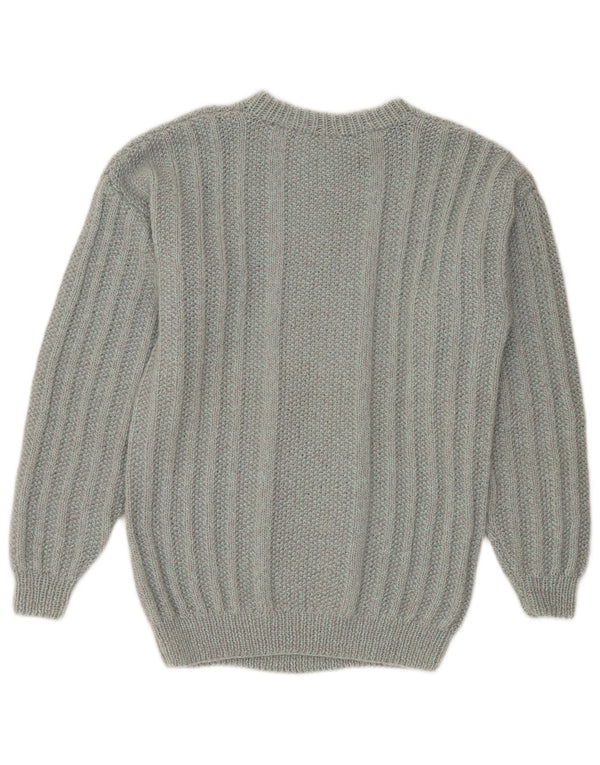 Vintage Herren Pullover mit Rundhalsausschnitt Mittelgrau
