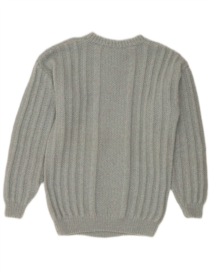 Vintage Herren Pullover mit Rundhalsausschnitt Mittelgrau