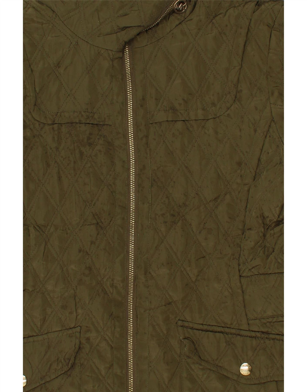 MICHAEL KORS Womens Quilted Jacket UK 14 Large Khaki Polyester Vintage Michael Kors and Second-Hand Michael Kors from Messina Hembry 