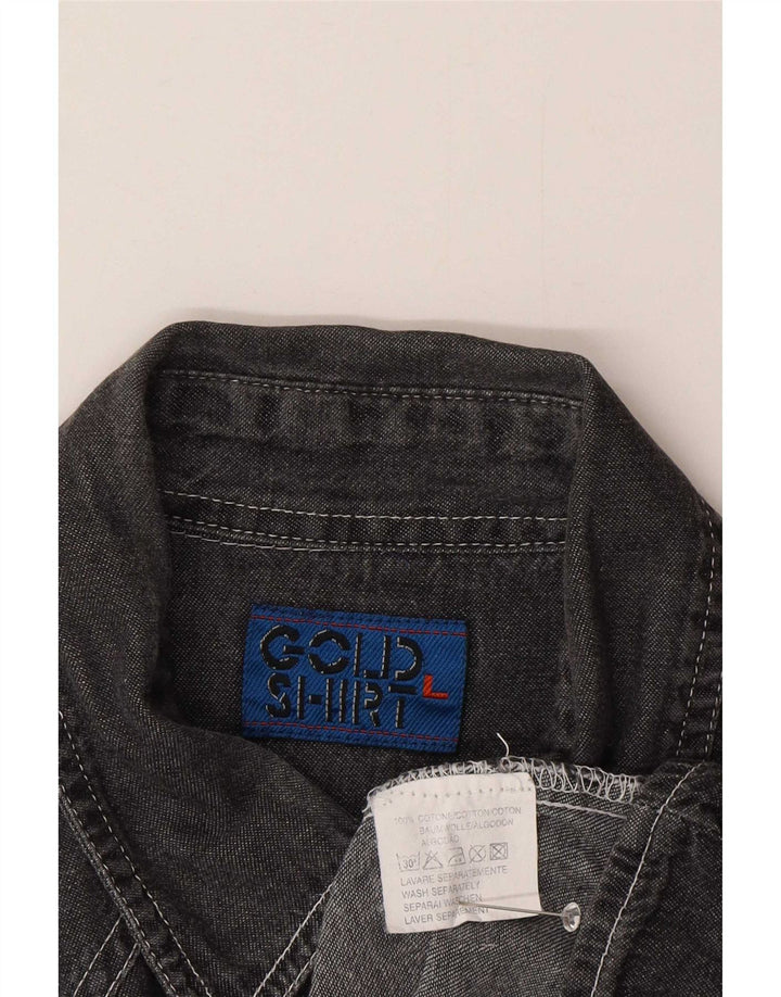 Vintage Herrenhemd Große graue Baumwolle