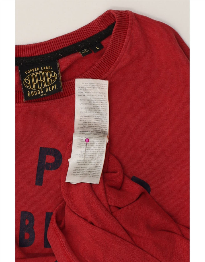 SUPERDRY Herren-T-Shirt mit Grafik, Größe L, aus roter Baumwolle