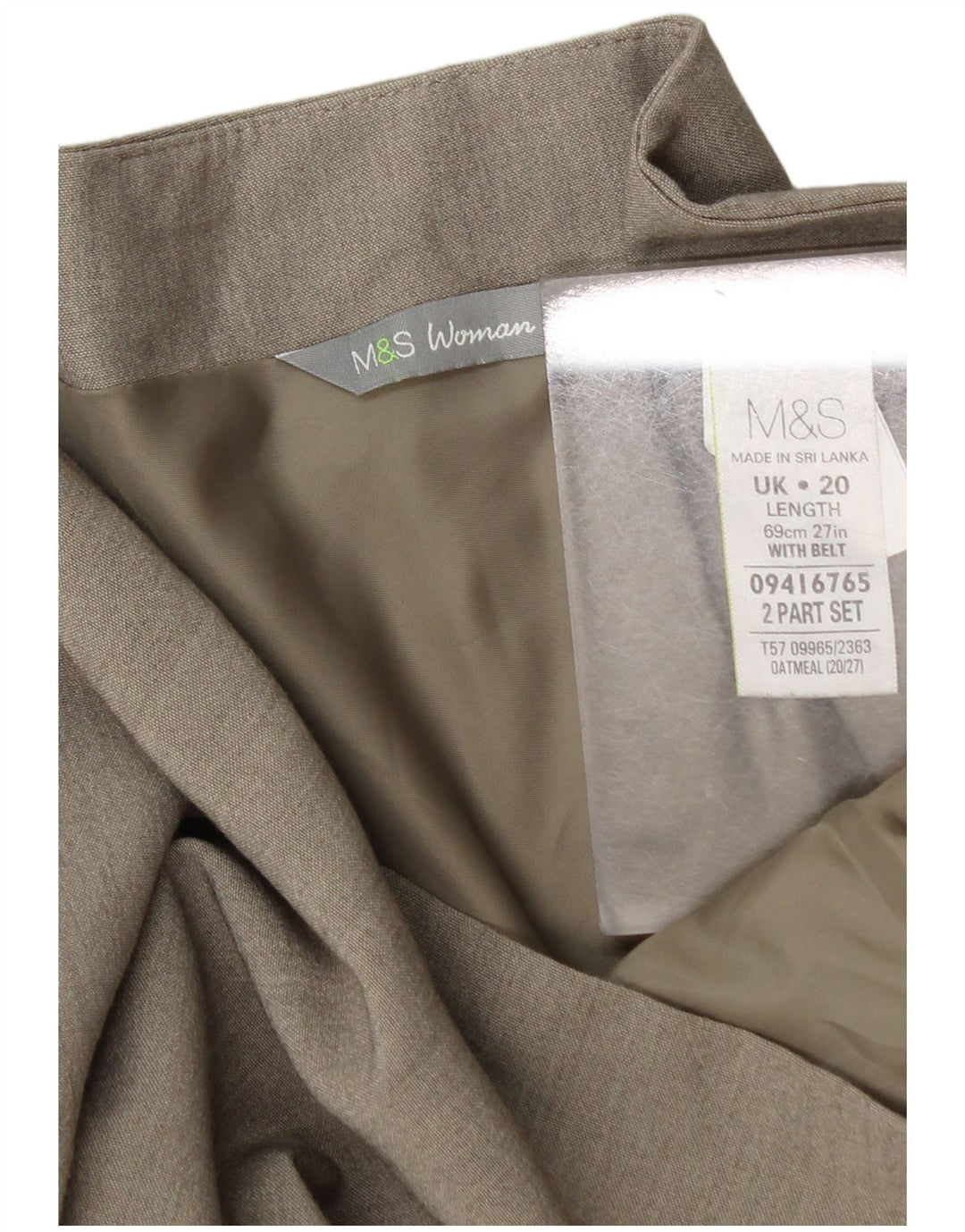 Marks & Spencer Damen Bleistiftrock UK 20 2XL W42 Beige Polyester