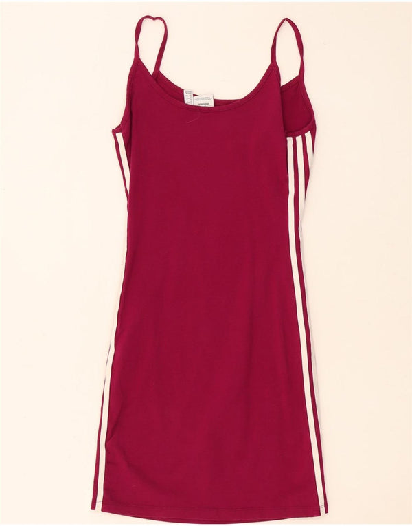 ADIDAS Damen Tenniskleid UK 8 Small Burgund Baumwolle