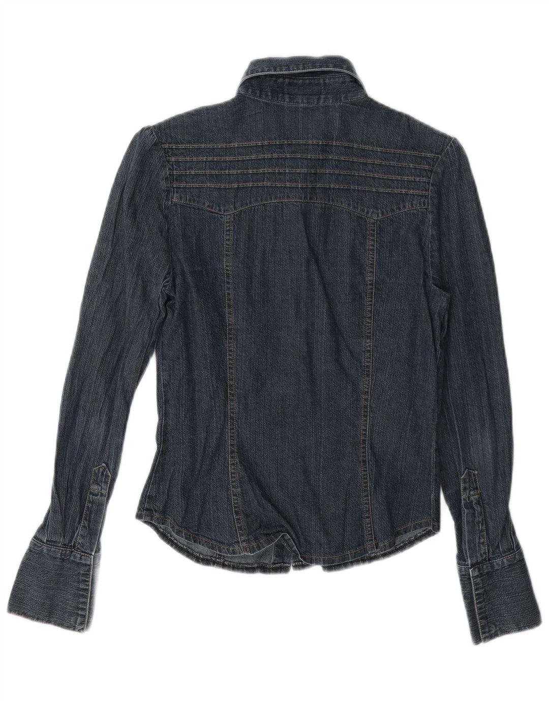 Oasis Damen Jeanshemd UK 8 Small Marineblau Baumwolle