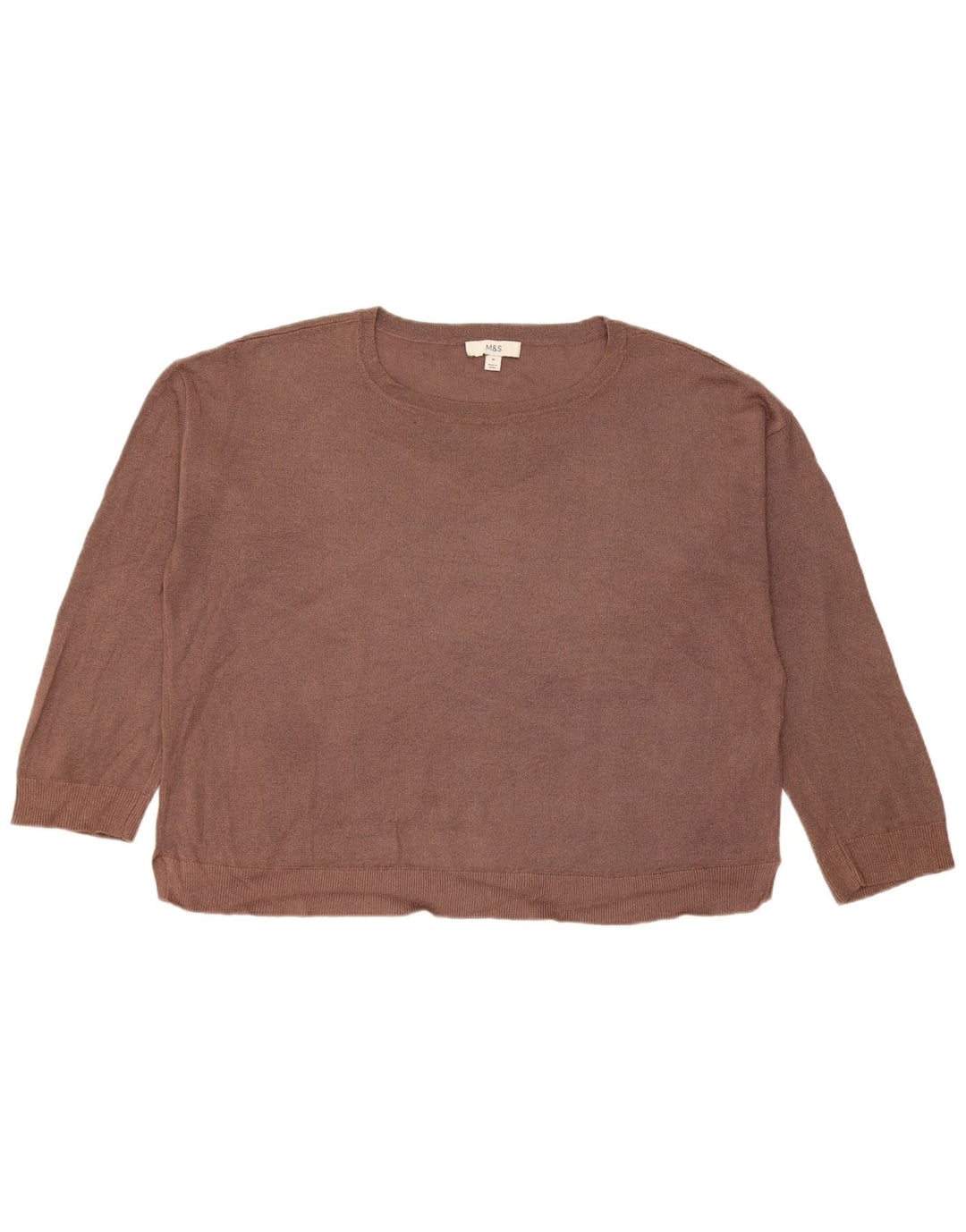 Marks & Spencer Damen-Pullover mit U-Boot-Ausschnitt, UK 14, Mittelbraun